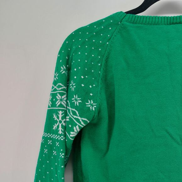 Well Worn Oh Snap Christmas Ugly Sweater Green Holiday Cotton - Picture 13 of 14
